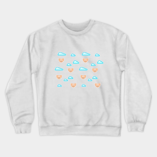 Cloudy fox pattern Crewneck Sweatshirt by Thea White Peacock